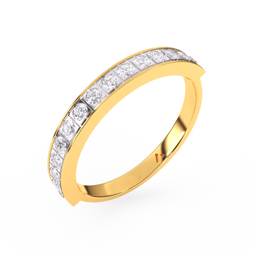 Delicate Two Tone Round Diamond Band For Her