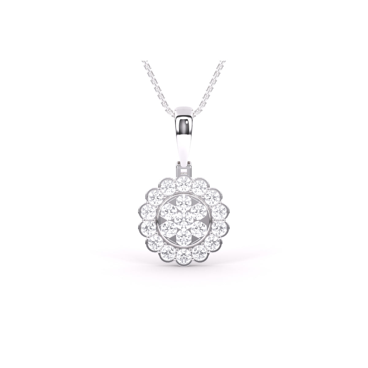 Sterling Silver Cluster Bar CZ Pendant Necklace #N1398-01 – BERRICLE