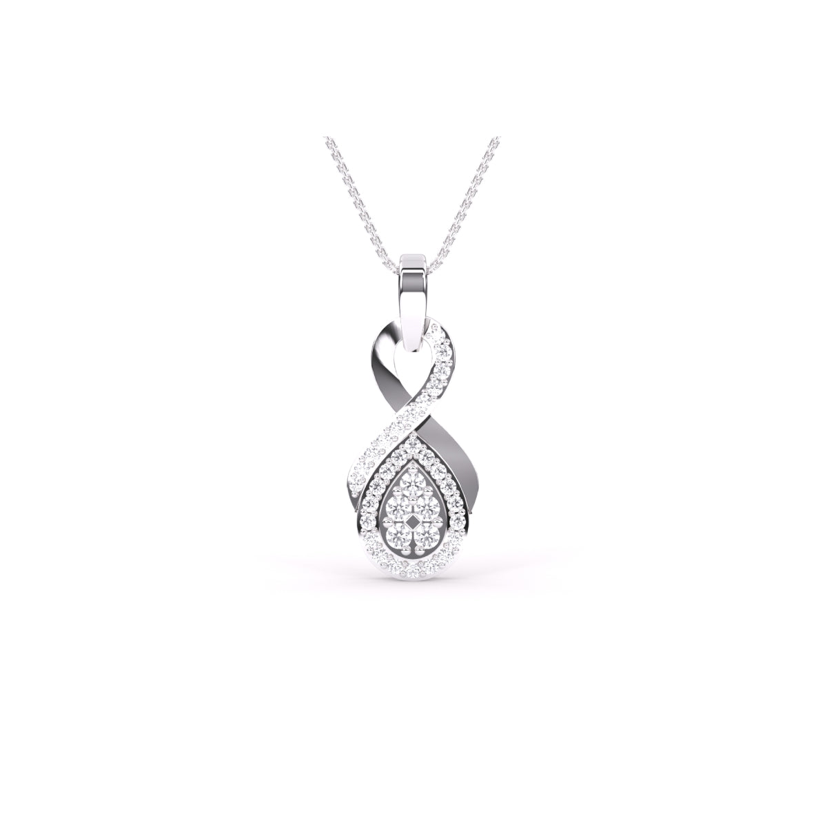 Rose Gold Pear-Shaped Diamond Necklace – Harlin Jones