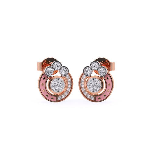 Gleaming Diamond Cluster Studs Earrings