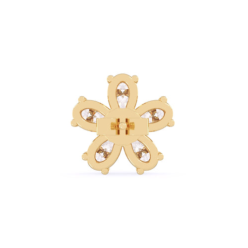 Elegant Pear Cut Flower Petals Cluster Earrings