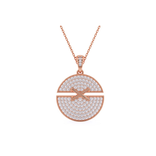 Glamorous Round Cluster Diamond Necklace