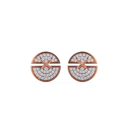 Fancy Round Cluster Stud Earrings For Her