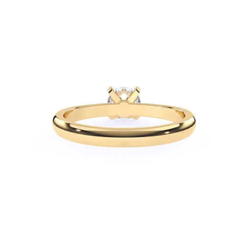 Classy Round Diamond Simple Gold Ring