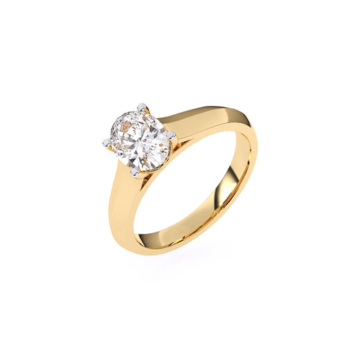 Tiny Oval Cut Solitaire Lab Grown Diamond Ring