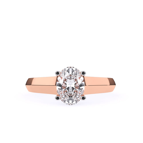 Tiny Oval Cut Solitaire Lab Grown Diamond Ring
