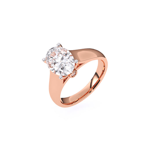 Classic Lab Grown Oval Cut Solitaire Ring