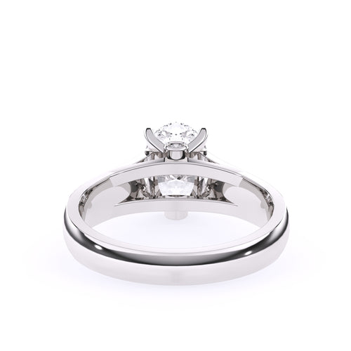 Classic Lab Grown Oval Cut Solitaire Ring