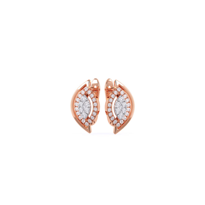 Trendy Leaf Style Cluster Hoop Earrings