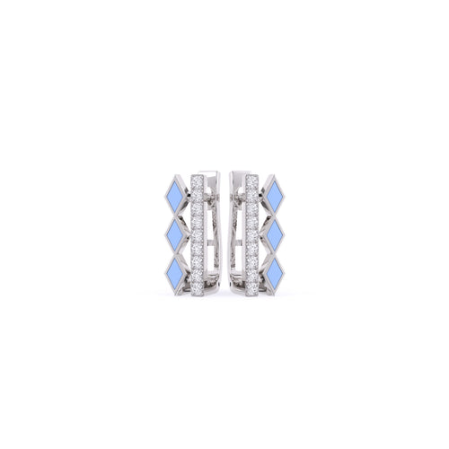 Luxurious Bar Diamond Hoop Earrings