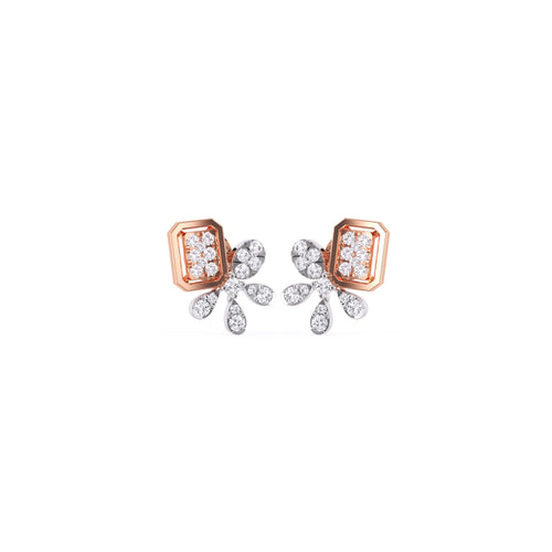 Blossom Flower Diamond Studs Earrings