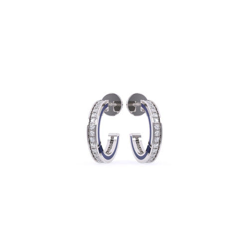 Charming Round Diamond Hoop Earrings