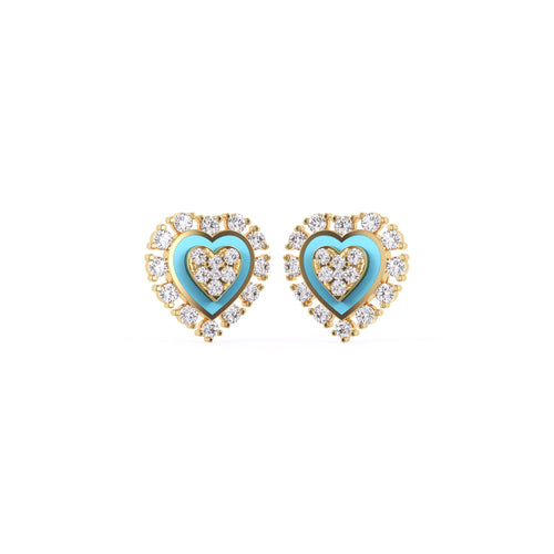 Lovely Heart Halo Diamond Earrings For Her