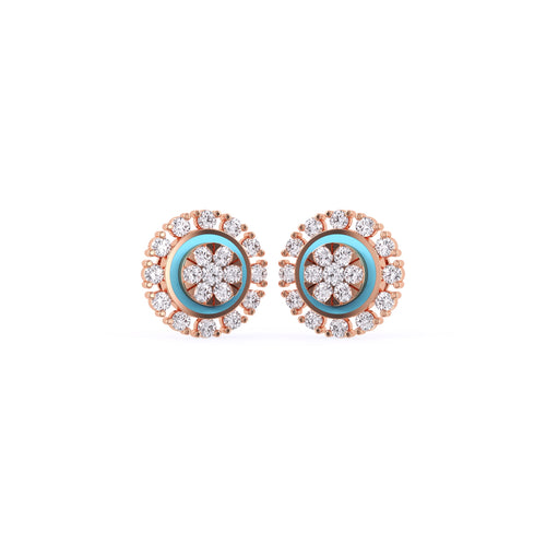 Unique Round Diamond Earrings For Women