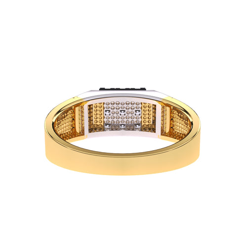 Elegant Two-Tone Cluster Diamond Men's Ring