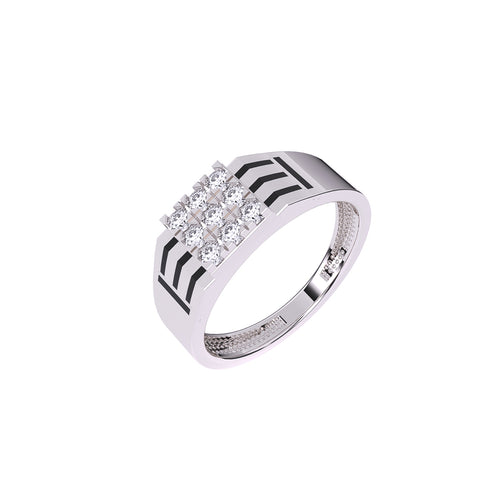 Elegant Two-Tone Cluster Diamond Men's Ring