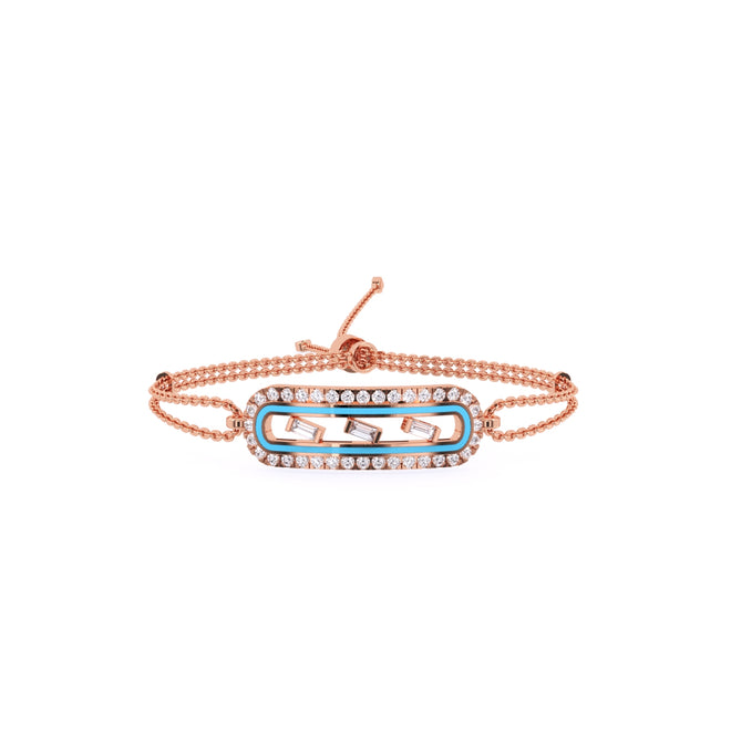 Dazzle Baguette Diamond Charm Bracelet