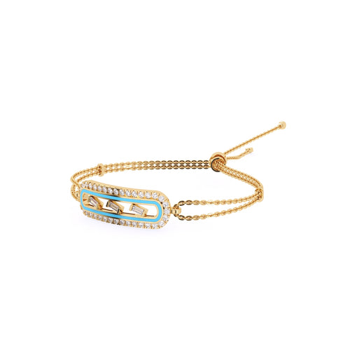 Dazzle Baguette Diamond Charm Bracelet