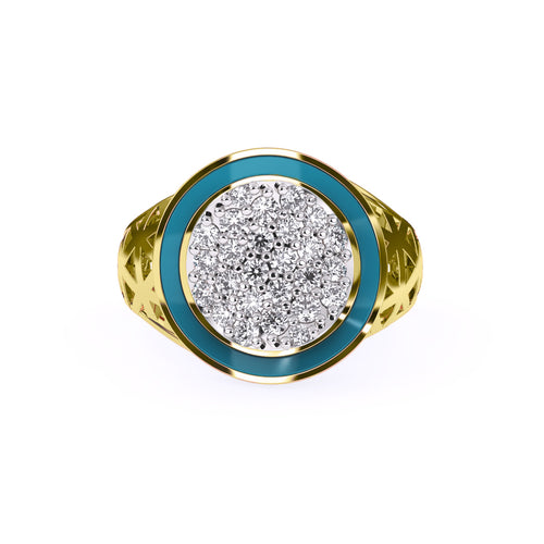 Stylish Vintage Round Cluster Wedding Ring