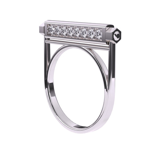 Modern Lab Grown Diamond Bar Engagement Ring