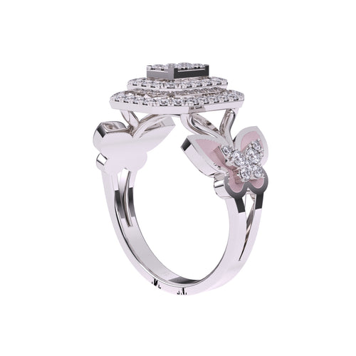 Elegant Art Deco Cluster Diamond Ring