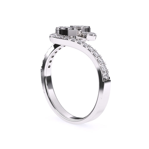 Amazing Bypass Pear Halo Diamond Ring