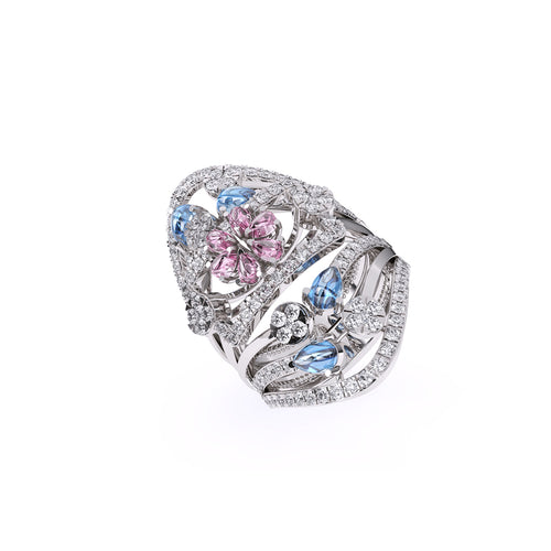 Glamorous Multi Stone Cluster Diamond Ring