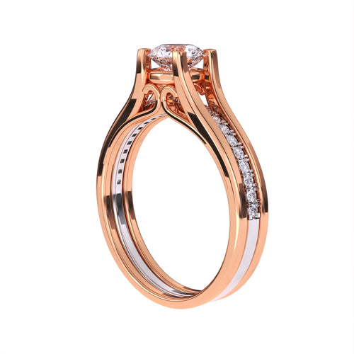 Designer Three Row Solitaire With Accent Ring