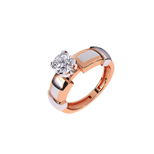Latest Round Diamond Two-Tone Wedding Ring