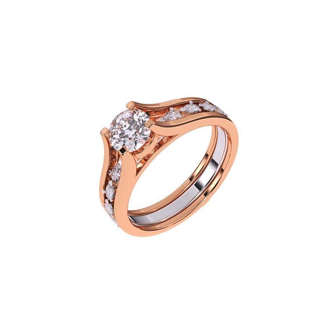 Designer Solitaire With Accent Diamond Ring