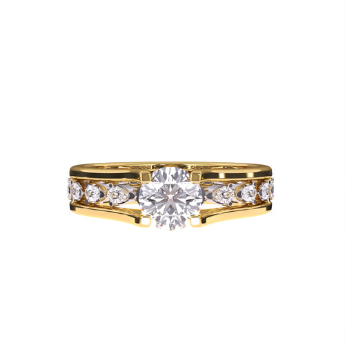 Designer Solitaire With Accent Diamond Ring