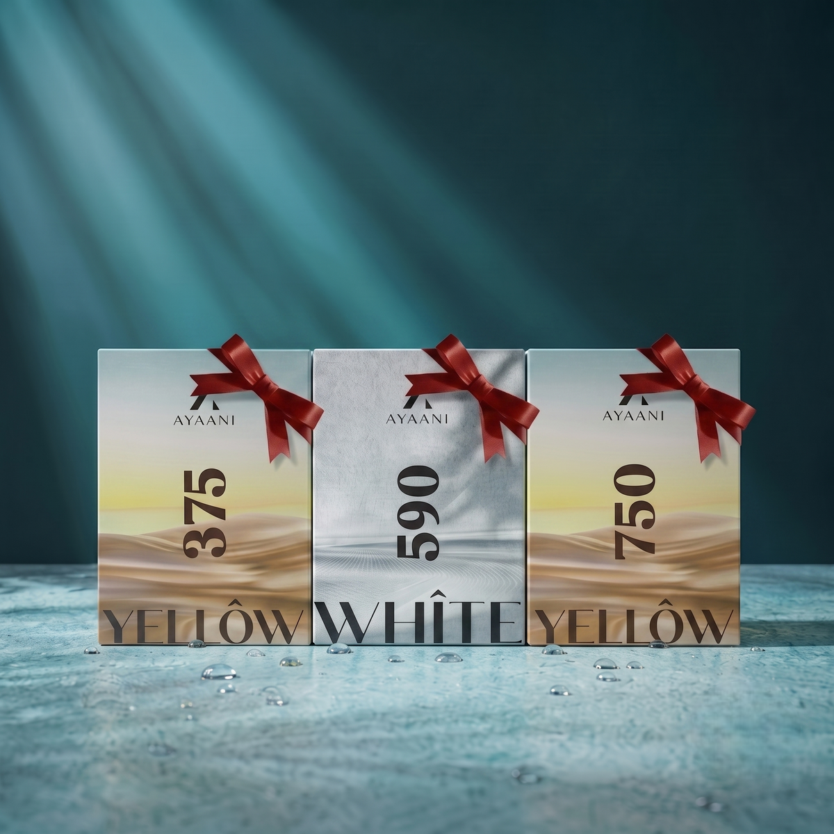 AYAANI Signature Trio – Pack of 3 375 Yellow, 750 Yellow & 590 White Luxury Parfum Gift Set for Men & Women | 3 x 100ml