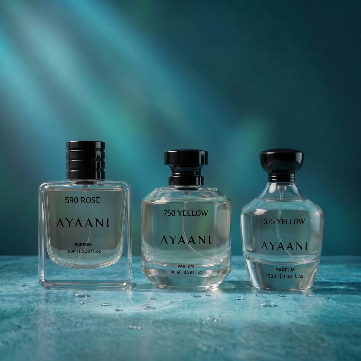 AYAANI Signature Trio – Pack of 3 750 Yellow, 375 Yellow & 590 Rosé Luxury Parfum Gift Set for Men & Women | 3 x 100ml