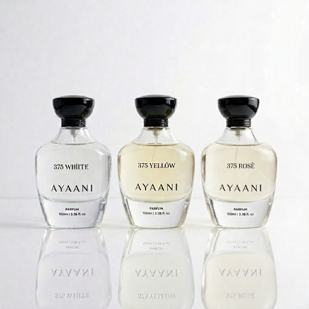 AYAANI 375 Discovery Trio – Pack of 3 White, Yellow & Rosé Luxury Parfum Gift Set for Men & Women | 3 x 100ml