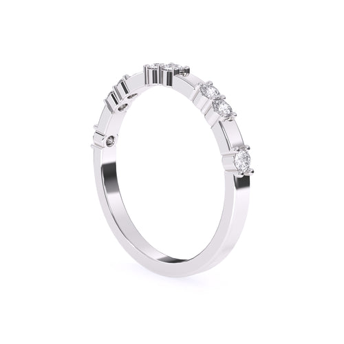 Dazzle Thin Distance Round Diamond Stackable Band