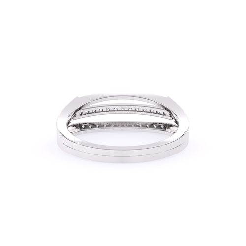Attractive Three Row Round Lab Grown Diamond Ring