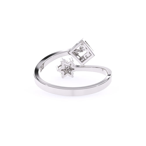 Floral Style By Pass Setting Diamond Cluster Band