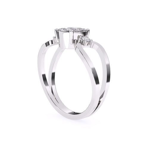 Lavish Floral Diamond Ring in Rose Gold