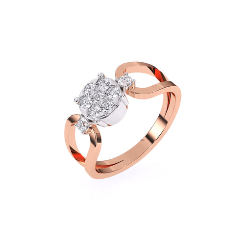 Lavish Floral Diamond Ring in Rose Gold