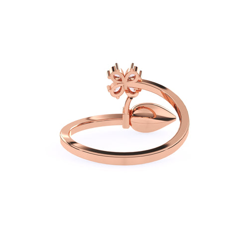 Delicate Pear Diamond Floret Open Band in Rose Gold