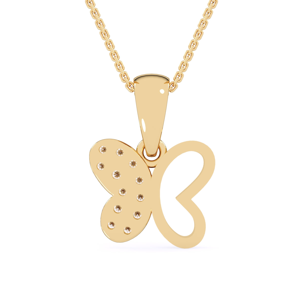 Diamond and Gold Fluted Butterfly – Lola James Jewelry