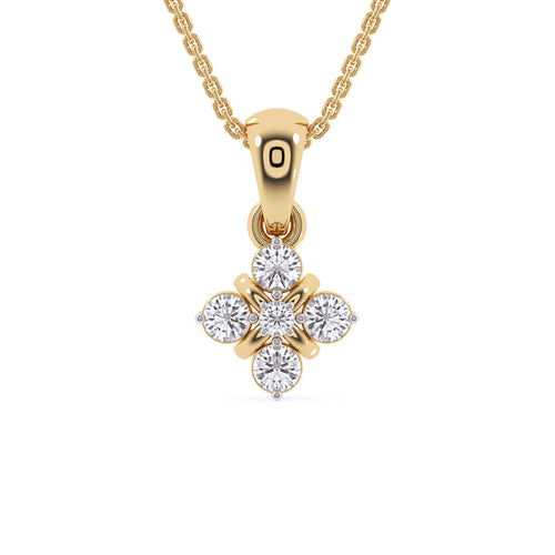 Latest Square Style Diamond Pendant In Rose Gold