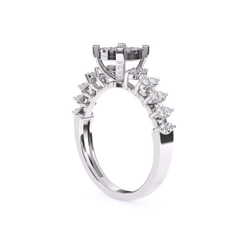 Art Deco Two Tone lab Grown Diamond Ring