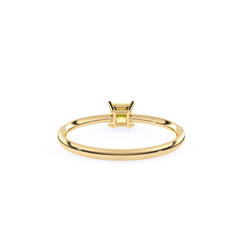 Trendy Yellow Topaz Pricess Diamond Dainty Ring