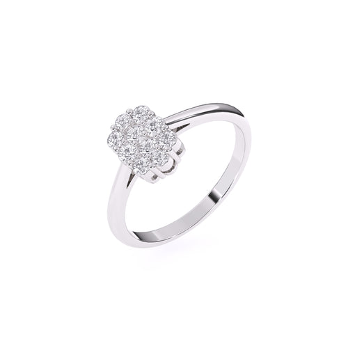 Lab Grown Diamond Cluster Oval Shaped Ring