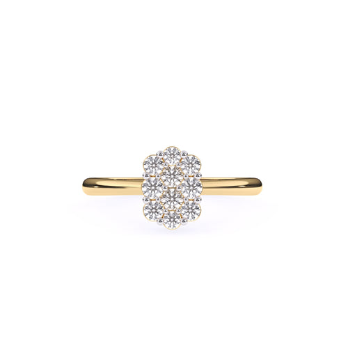 Lab Grown Diamond Cluster Oval Shaped Ring