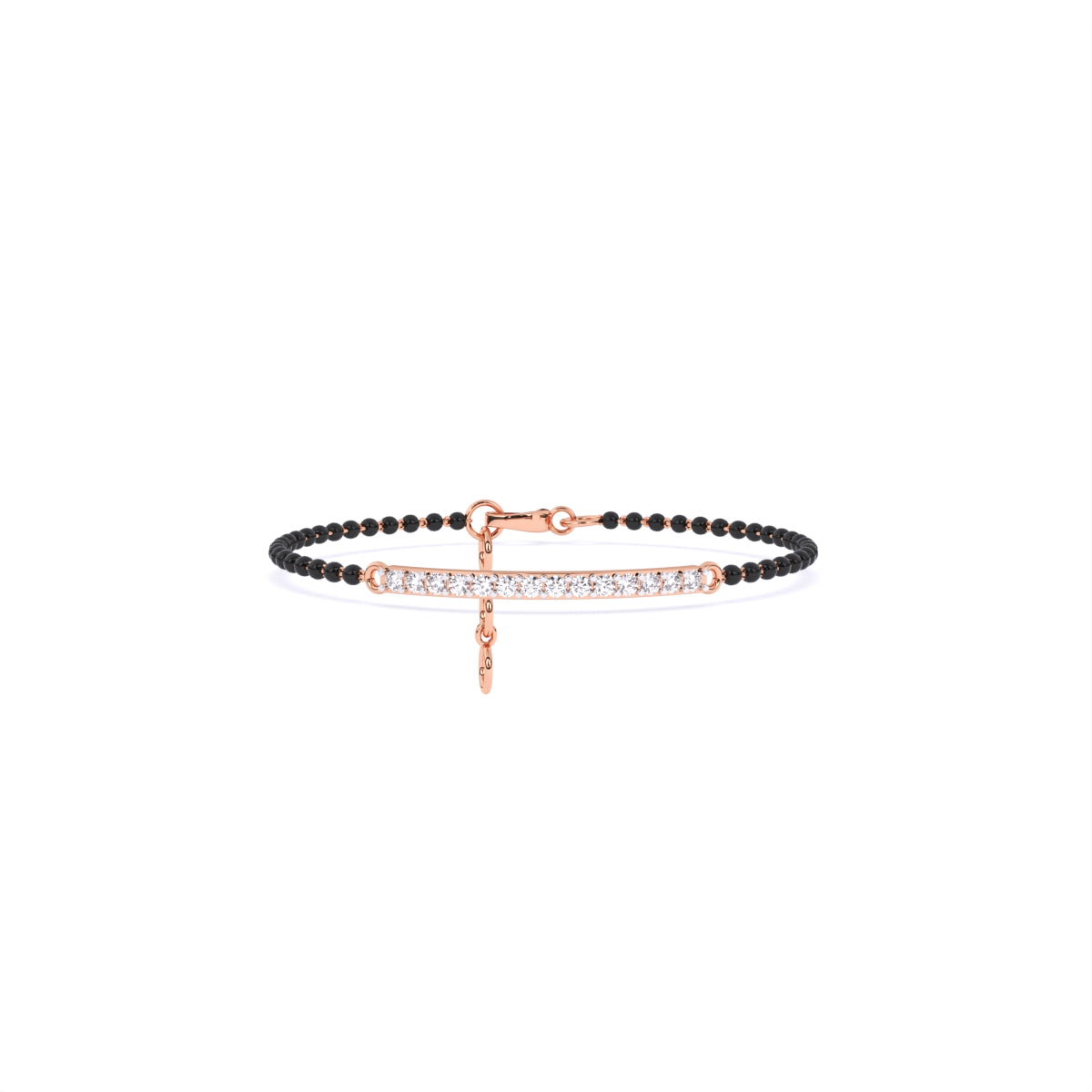 Round Diamond Bar Mangalsutra Bracelet