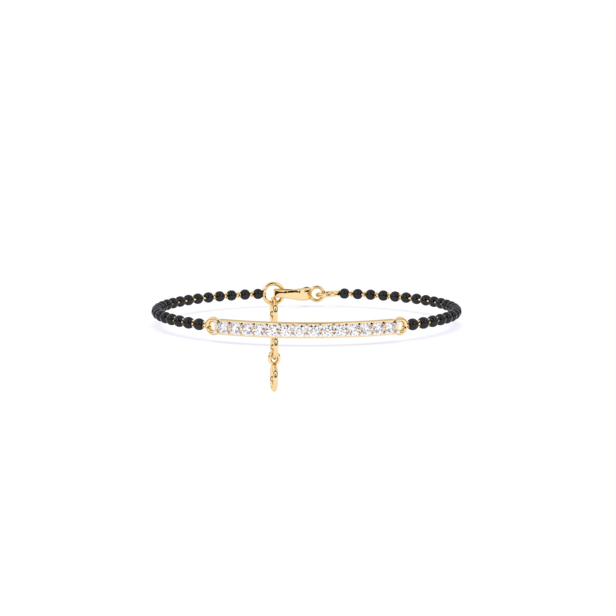 Round Diamond Bar Mangalsutra Bracelet