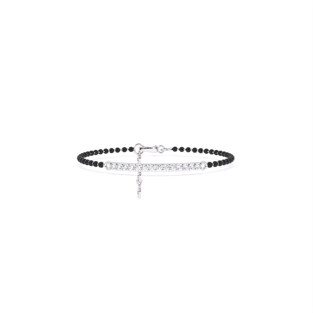 Round Diamond Bar Mangalsutra Bracelet