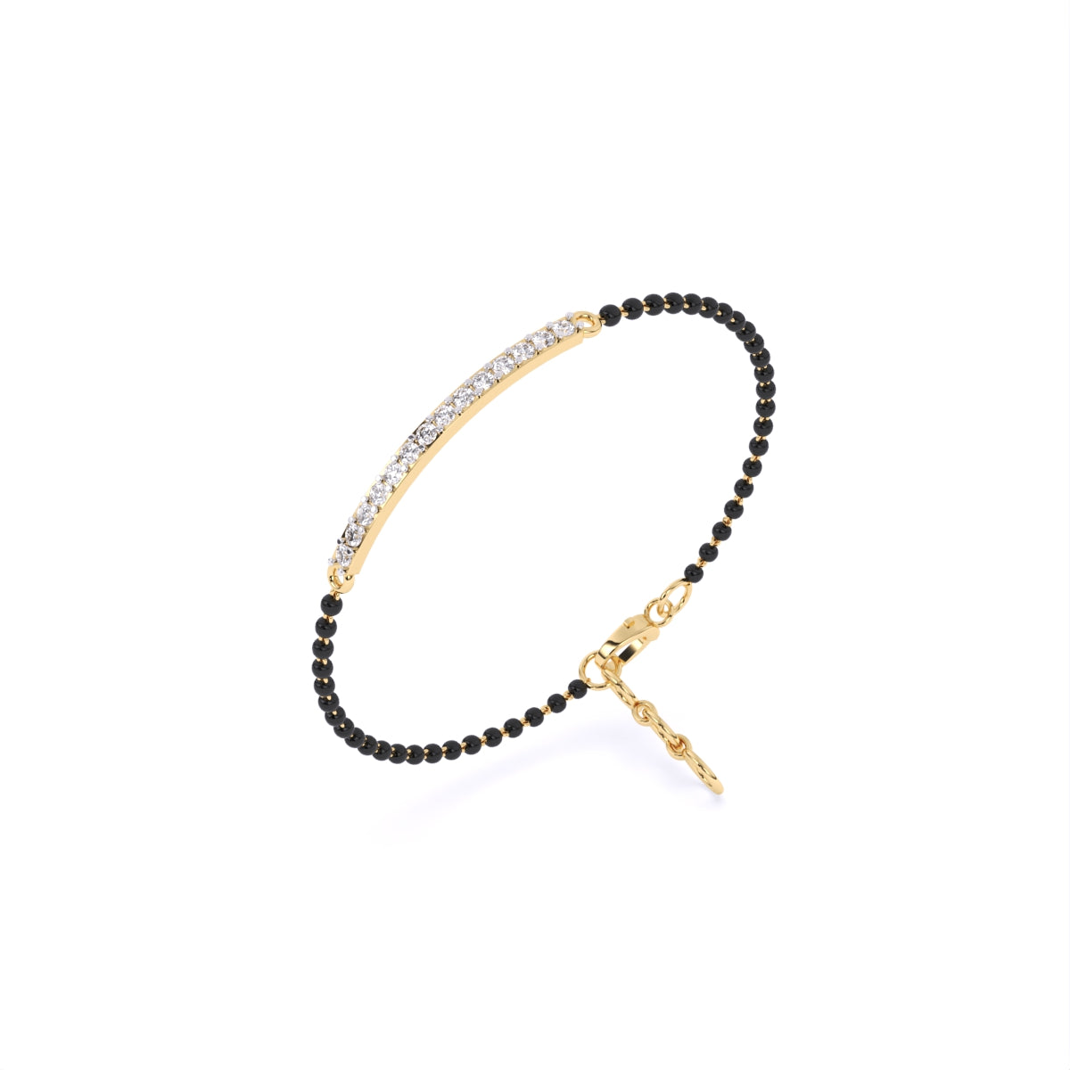Round Diamond Bar Mangalsutra Bracelet